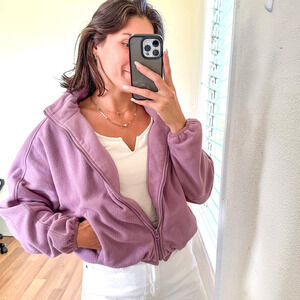 F21 Fleece Bomber Jacket Blush Pink Size Small